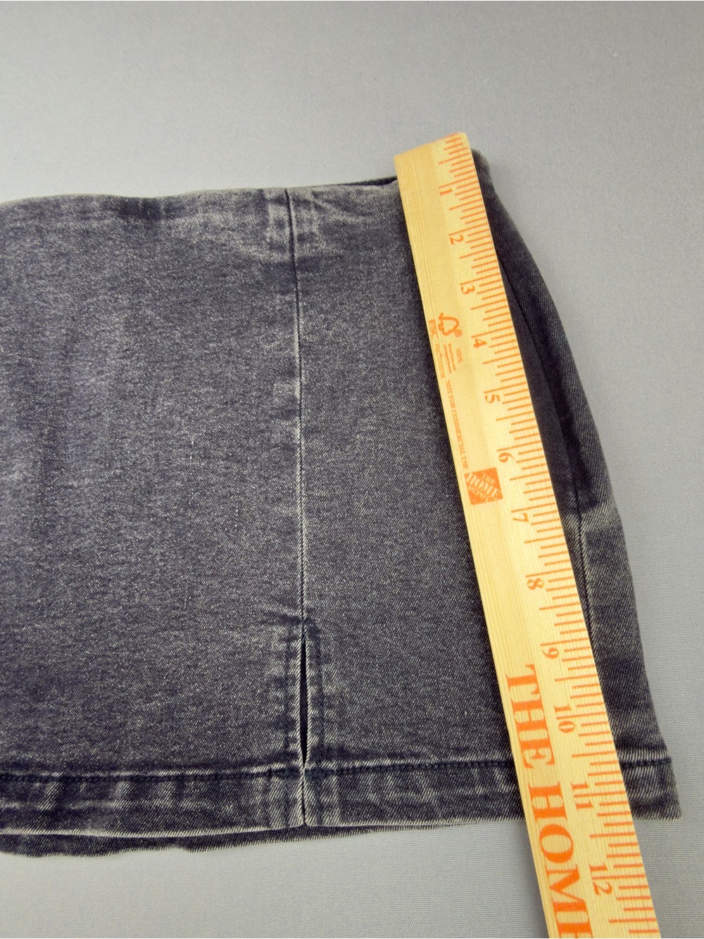 Classic Black Washed Denim Mini Skirt - Picture 6 of 7